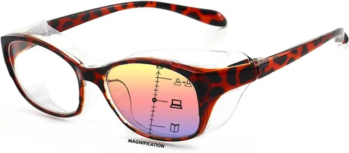 Vista 7 de Dollger Gafas de seguridad con lectores 1.5 2.0 1.0 progresivas multifoco anti niebla y bloqueo de luz azul gafas de lectura