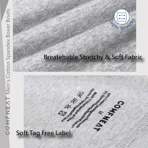 Vista 6 de Comfclean - Calzoncillos para hombre, 5 o 7 unidades, algodón y elastano, sin etiquetas, cómodos, suaves, elásticos