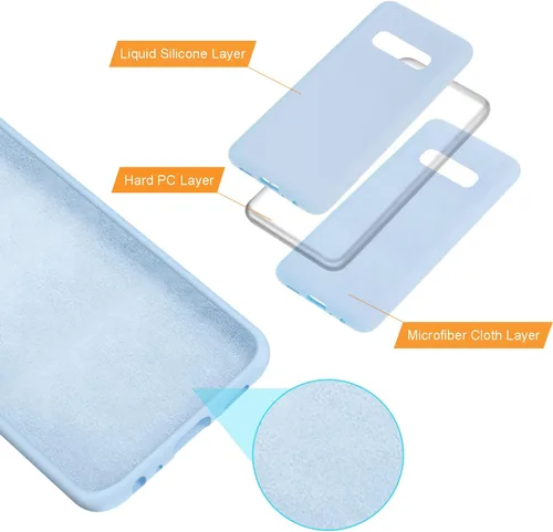 Vista 5 de Diseñada para Galaxy S10e, funda de goma de gel de silicona líquida a prueba de golpes, cojín de forro de tela de microfibra suave compatible