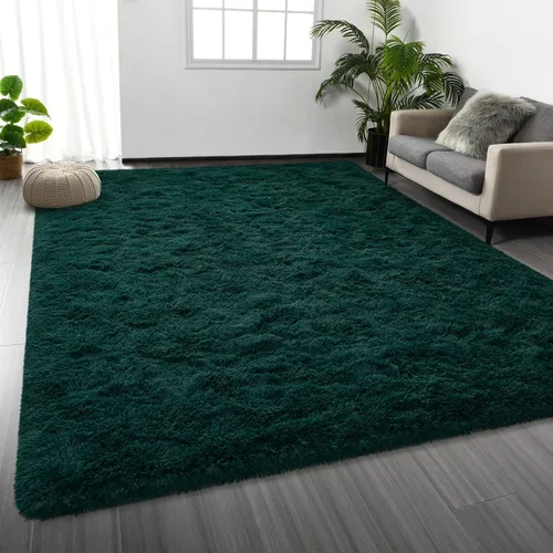 Vista 9 de Deerhoo Alfombra de Área Shag, 4 X 6 Alfombras de Felpa Suaves para Sala de Estar, Alfombra Ultra Suave Esponjosa y Peluda para Dormitorio, Alfombra