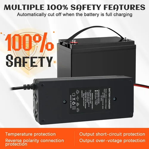Vista 2 de Cargador de batería LiFePO4 de 14.6V 10A especial para batería LiFePO4 de 12V, cargador de goteo para batería de fosfato de hierro y litio