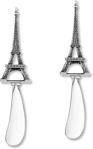 Vista 6 de UP Juego de esparcidores de queso de cangrejo, esparcidores de mantequilla de aleación de zinc con asas decorativas para queso, crema y salsas