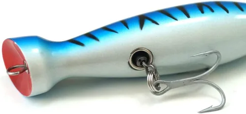 Vista 7 de Seasky5.5 pies de pesca de madera estilo botella Popper señuelo cebo artificial de madera cebo de madera para pesca de atún bajo rayado