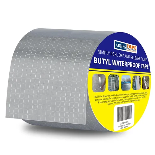 Vista 10 de ADHES - Cinta de butilo impermeable, cinta de papel de aluminio de 2 pulgadas x 16 pies, cinta selladora de butilo para reparación de caravanas Gris