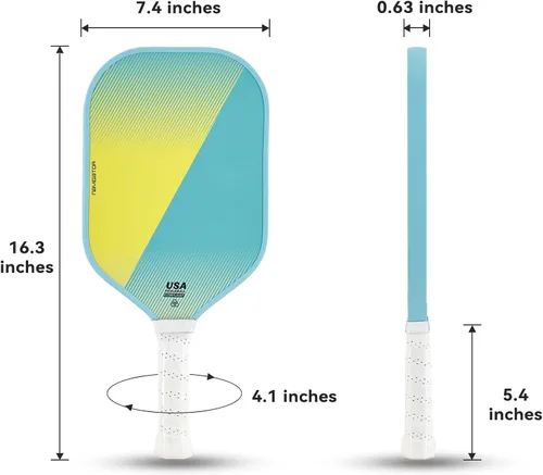Vista 4 de Paletas de pickleball, raqueta de fibra de carbono con núcleo de panal de polipropileno de 0.63 pulgadas, superficie ligera de grano alto para giro