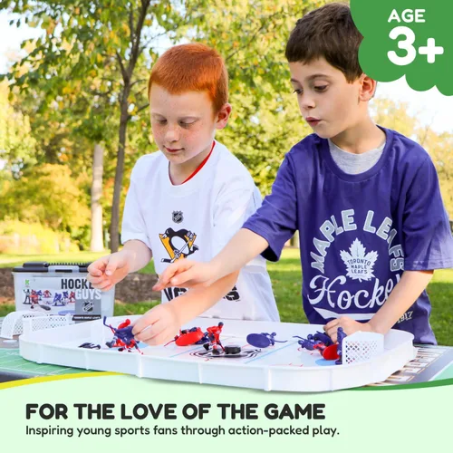 Vista 2 de Kaskey Kids NHL Hockey Guys, Vegas Knights vs. Seattle Kraken, 27 piezas en cada juego, incluye 2 equipos y estuche de almacenamiento de viaje