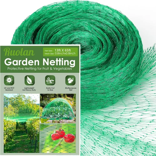Vista 10 de Ruolan Red para pájaros para jardín, protege plantas vegetales y árboles frutales, 13 x 20 pies, red de plástico para pájaros, ciervos, ardillas