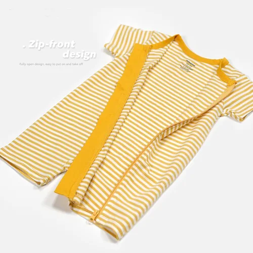 Vista 2 de Teach Leanbh Paquete de 2 pijamas de algodón de manga corta con cremallera para bebés y niños de 3 a 24 meses
