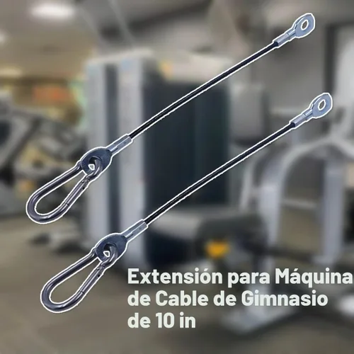 Vista 5 de J Bryant Cables de gimnasio de extensión de máquina de cable de 10 pulgadas (2 piezas) con mosquetón de acero inoxidable para sistemas de poleas