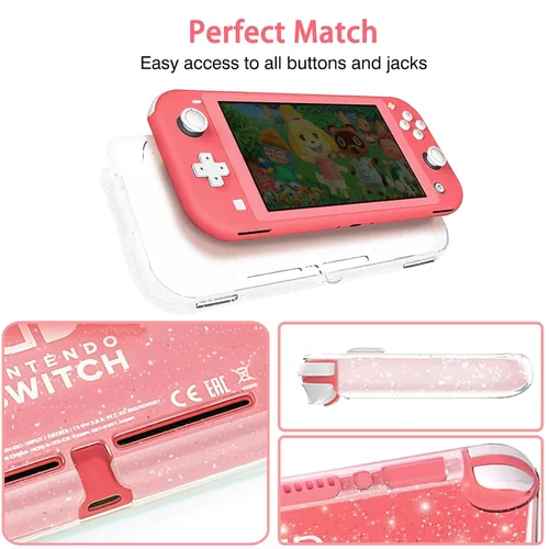 Vista 4 de TIKOdirect Carrying Case for Nintendo Switch lite, Shockproof Portable Travel Bag with Glitter Galaxy case, Screen Protectors and Cute Leaf Thumb