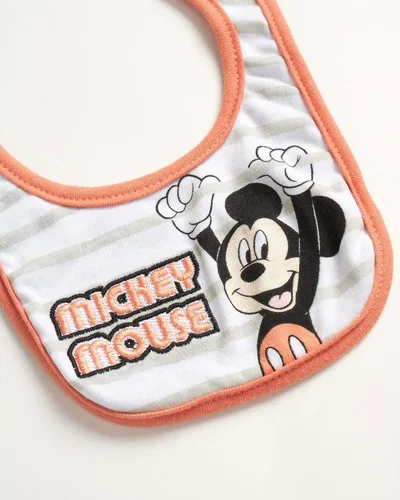 Vista 3 de Disney Conjunto de 3 piezas con babero para bebé Mickey Mouse Lion King recién nacido