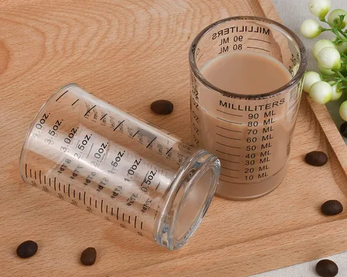 Vista 5 de DS. DISTINCTIVE STYLE Taza medidora de 2 piezas de vaso de chupito con 4 tipos de escala de medición para pequeñas cantidades líquidas