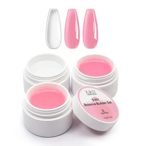 Vista 8 de X&D Kit de uñas de poligel natural transparente Poly Gel Kit de secado rápido extensión de uñas de equilibrio constructor de uñas gel 08