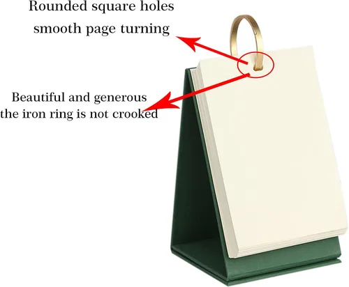 Vista 4 de Pequeñas tarjetas flash en blanco, tarjetas de índice, tarjetas de notas perforadas con anillos de carpeta, papel kraft de pie, tarjetas de estudio
