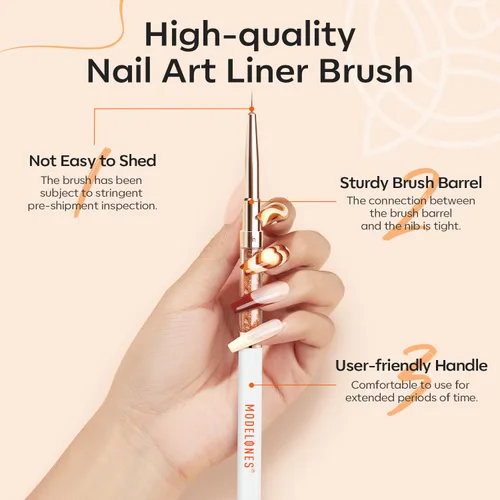 Vista 5 de modelones Pinceles de arte de uñas con esmalte de uñas de gel floreciente, kit de diseño de uñas de mármol transparente de 0.5 fl oz, accesorios