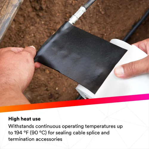 Vista 4 de 3M Scotch-Seal - Cinta adhesiva compuesta 2229, 1-1/2 pulgadas x 30 pies, negro, forro de fácil liberación, utilizado para aislamiento eléctrico