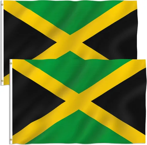 Vista 9 de Anley Fly Breeze - Bandera de Jamaica de 3 x 5 pies, color vivo y a prueba de decoloración, cabecera de lona y doble costura, banderas nacionales