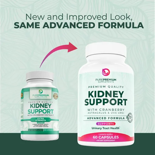 Vista 4 de PurePremium Suplemento de apoyo renal con extracto de arándano, limpieza renal, desintoxicación y reparación para hombres y mujeres, apoyo