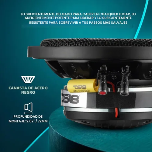 Vista 4 de DS18 PRO-HY6.4MSL - Altavoz híbrido de audio para automóvil de rango medio poco profundo de 6.5 pulgadas con driver integrado y rejilla incluidos