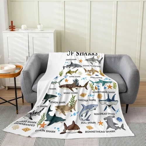 Vista 45 de Erosebridal Hammerhead Shark Flannel Blanket 40x50 Marine Life Fuzzy Plush Throw for Sofa Couch Hammerhead Shark Lover Gifts Ocean Sealife Fleece