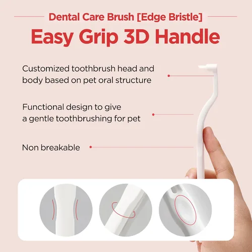Vista 5 de JAYU PET Cepillo de Cuidado Dental (Cerdas de Borde) 1 unidad - Cepillo de Dientes para Perro con Cabeza Micro Redonda, Cepillo de Dientes