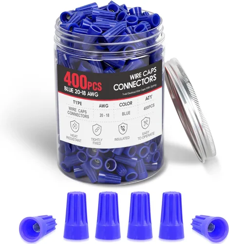 Vista 11 de Nilight Kit de conectores de cable rojo de 100 piezas, tapas de cable eléctrico 14-12 AWG Terminal de cable eléctrico giratorio con resorte
