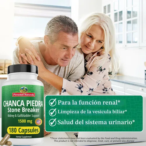 Vista 4 de Peruvian Naturals Chanca Piedra Stone Breaker 180 Cápsulas – Disolvente de Cálculos Renales y de Vesícula Biliar – 1500mg por Porción – Chancapiedra
