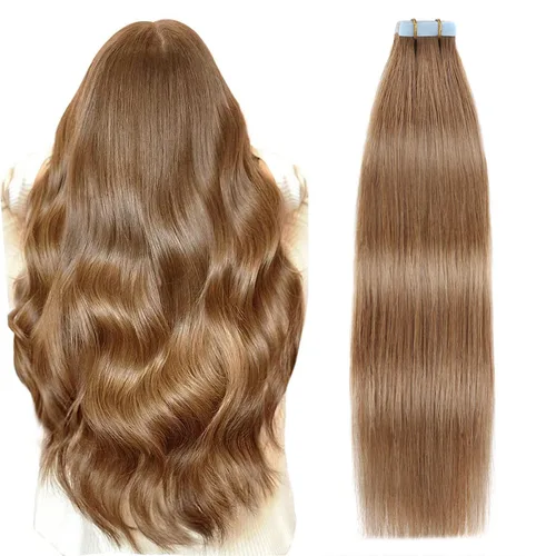Vista 10 de SUYYA Extensiones de Cabello Humano Rizado Liso con Cinta, Color Negro Natural, Extensiones de Cabello con Cinta, Cabello Humano Rizado Liso, 12
