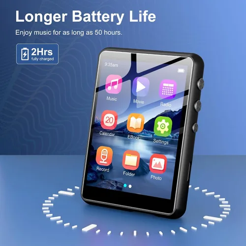 Vista 4 de Reproductor MP3 de 128 GB con Bluetooth Negro, reproductor de música SWOFY M4 con Bluetooth 5.4, reproductor MP3 portátil de alta fidelidad de 2.4
