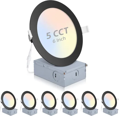 Vista 11 de POWERASIA Paquete de 2 Luces Empotradas Inteligentes de 6 Pulgadas, Iluminación LED Empotrada Ultra-Delgada 12W 1200LM Downlight Inteligente