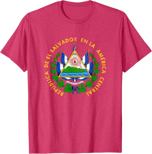 Vista 34 de Escudo de armas de El Salvador Salvadoran Distressed Design T-Shirt