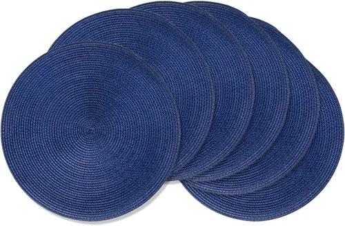Vista 39 de AHHFSMEI Juego de 6 manteles individuales redondos trenzados de 15 pulgadas para mesas de comedor, tejido natural, resistentes al calor, color beige