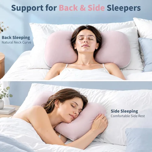 Vista 3 de GOTCOZY Almohada refrescante para el cuello,Almohada de cama de espuma Rosa