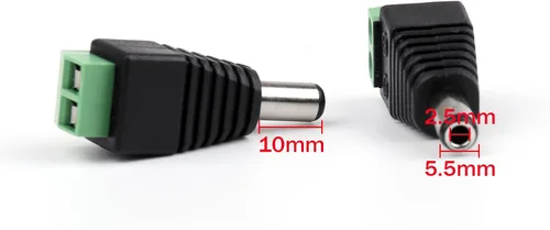 Vista 3 de 10 unids 0.217 in x 0.098 in CCTV Cámara DC Power Macho Jack Conectores