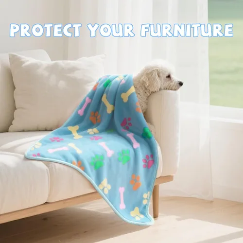 Vista 5 de YUEPET Mantas impermeables para perros, paquete de 2 mantas lavables para perros para cama, sofá, protector de vellón de franela para cachorros