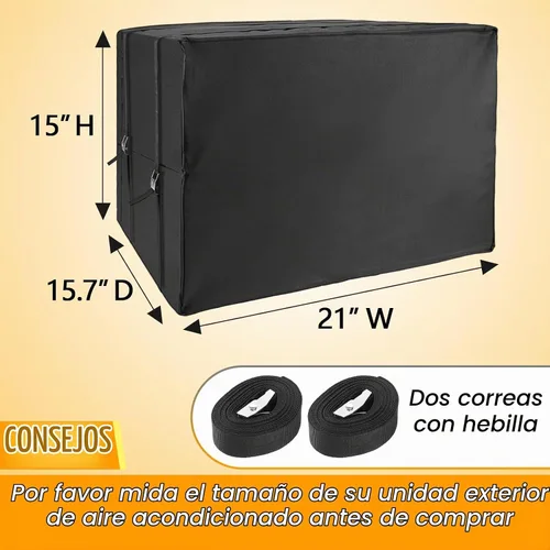 Vista 3 de Cubiertas de aire acondicionado para unidades de ventana, aislamiento de 3 capas, cubierta exterior de CA con correa de hebilla de metal, toldo