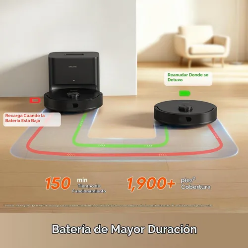 Vista 8 de [Usado] dreame Robot aspirador y trapeador D20 Air Plus, succión potente de 20,000