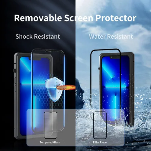 Vista 4 de Funda de fibra de carbono de lujo con funda de aluminio para iPhone 13 Pro de 6.1 pulgadas, funda protectora militar a prueba de golpes