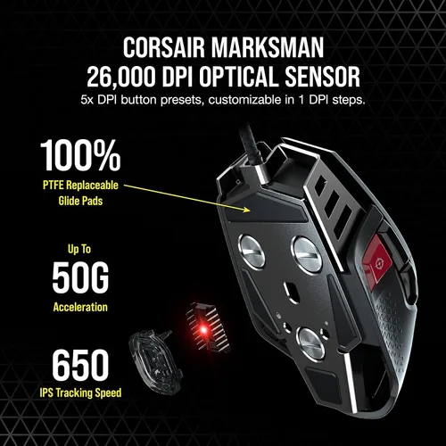 Vista 4 de CORSAIR Ratón para juegos M65 RGB Ultra, FPS sintonizable (renovado)
