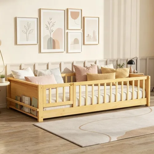 Vista 18 de Bellemave Cama Montessori de tamaño matrimonial con tablillas Blanco