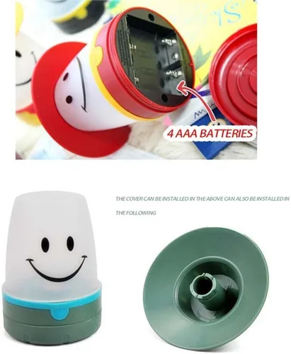 Vista 4 de Linterna LED de sonrisa: linterna de camping nocturna portátil para niños (Diente de león)