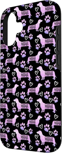 Vista 2 de Dachshund Mom Weenie Mama Weiner Dog - Funda de regalo para iPhone 16, color rosa