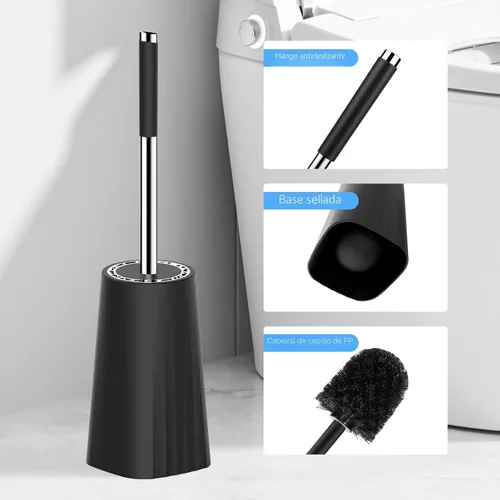 Vista 7 de SetSail Cepillo de Inodoro, Juego de Cepillo de Inodoro de Tamaño Compacto y Soporte para Baño con Mango de Acero Inoxidable, Cepillo Limpiador
