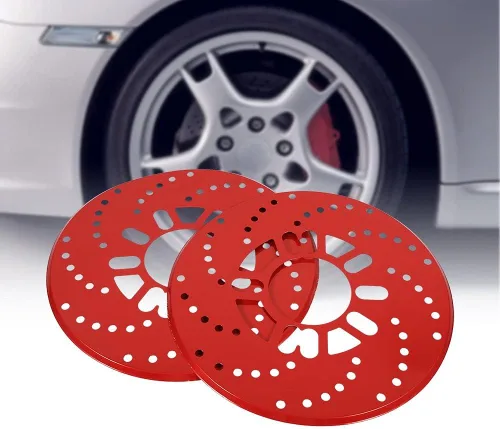 Vista 7 de Cubierta de rotor de disco, cubierta de freno de disco, 2 piezas universales para rueda de automóvil de aluminio de tambor de disco de rotor