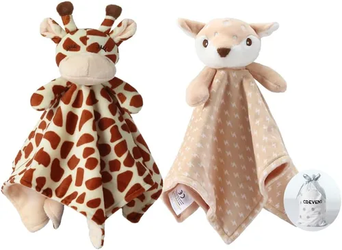 Vista 29 de CREVENT Manta de seguridad facial de animales de felpa suave para niños y niñas, gran regalo para cumpleaños, baby shower (perro azul + etiqueta)
