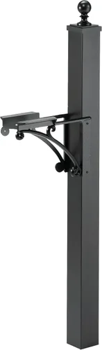 Vista 4 de Whitehall Products Poste y soportes de aluminio 16019 Deluxe con remate de bola en negro