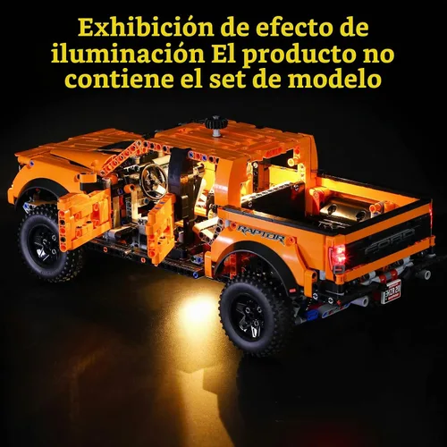 Vista 7 de GEAMENT Kit de luces LED compatible con LEGO Ford F-150 Raptor - Juego de iluminación para modelo de construcción Technic 42126