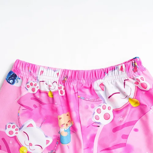 Vista 7 de LQSZ Conjunto de pijamas para niñas pequeñas, regalos para niñas pequeñas, pijamas de verano para niños pequeños de 2 a 12 años