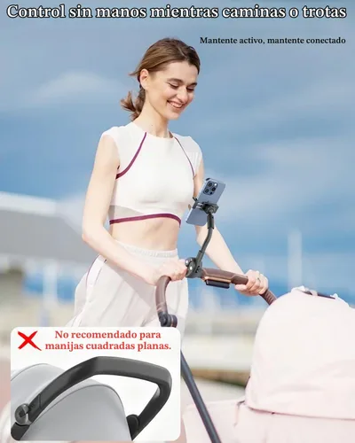 Vista 6 de Soporte de teléfono para cochecito, soporte de teléfono celular con cuello de cisne para cochecito de bebé, carrito de compras, bicicleta