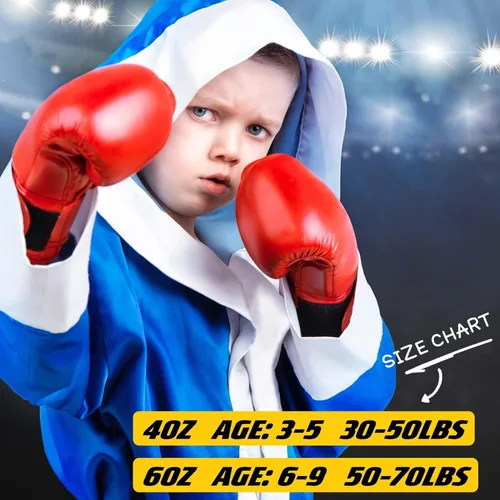 Vista 3 de Guantes de boxeo mejorados para niños y niñas de 3 a 8 años, guantes de boxeo para entrenamiento de niños, guantes de boxeo para niños, para saco